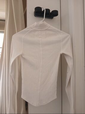 Cream Mock Neck Long Sleeve Knit Top